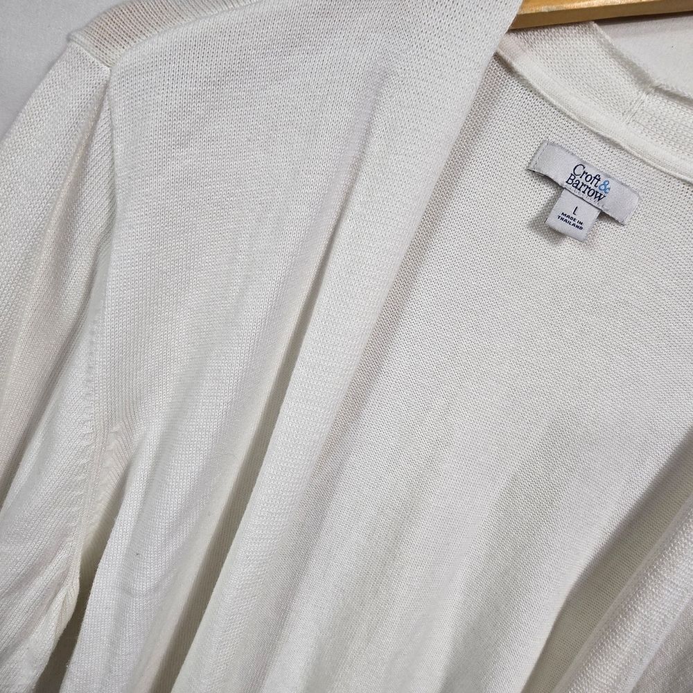 Croft & Barrow White Women's Cardigan Sizr L - Picture 5 of 10